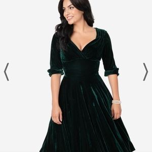 Green Velvet Dress Unique Vintage 3X/20